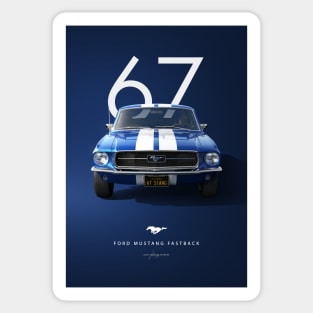 1967 Ford Mustang Fastback Artwork Sticker